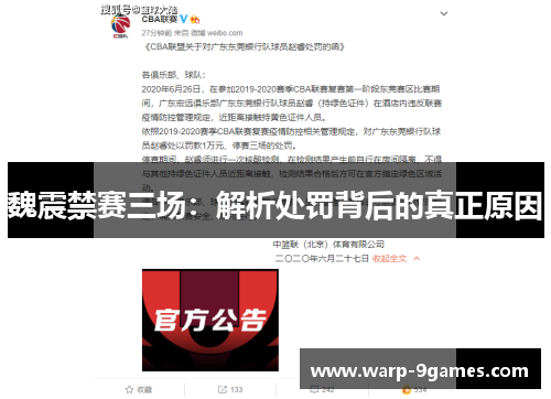 魏震禁赛三场:解析处罚背后的真正原因 魏震禁赛三场:解析处罚背后的真正原因